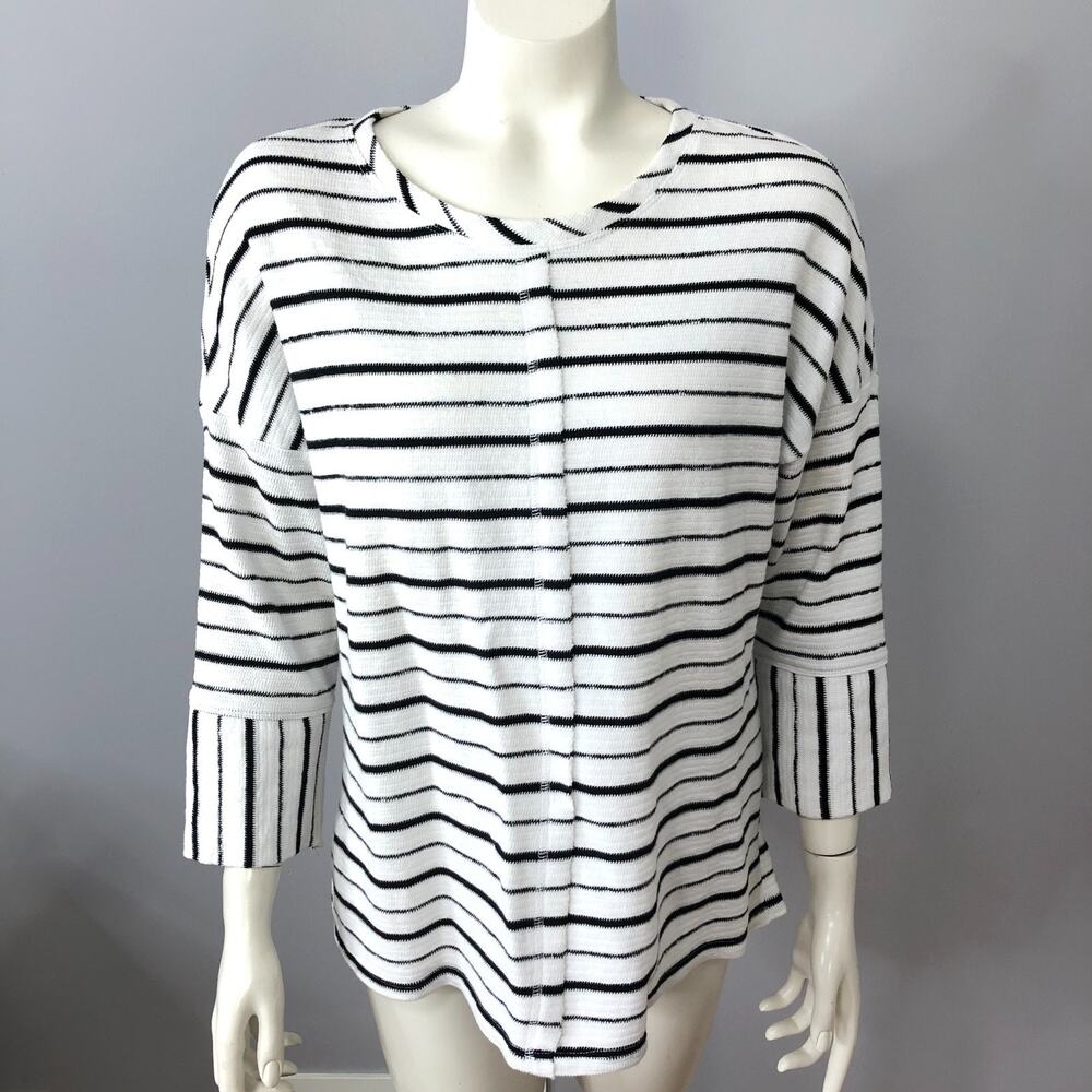 Habitat Clothes To Live In Small Crew Neck Pullover Sweater Black White MINT
